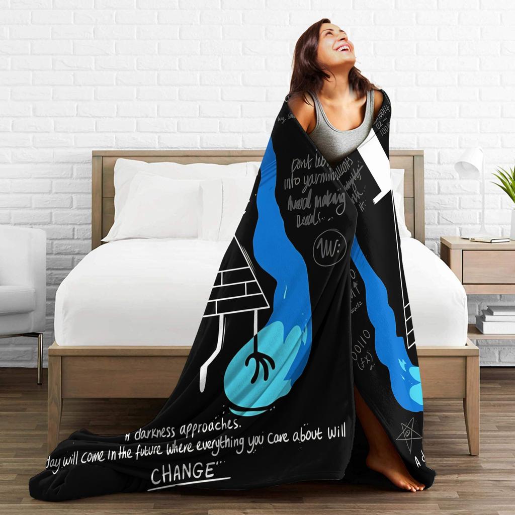 Coperte di Gravity Falls con Bill Cipher Coperta Calda in Flanella Novelty per Letto Divano Decorazione Tessile,