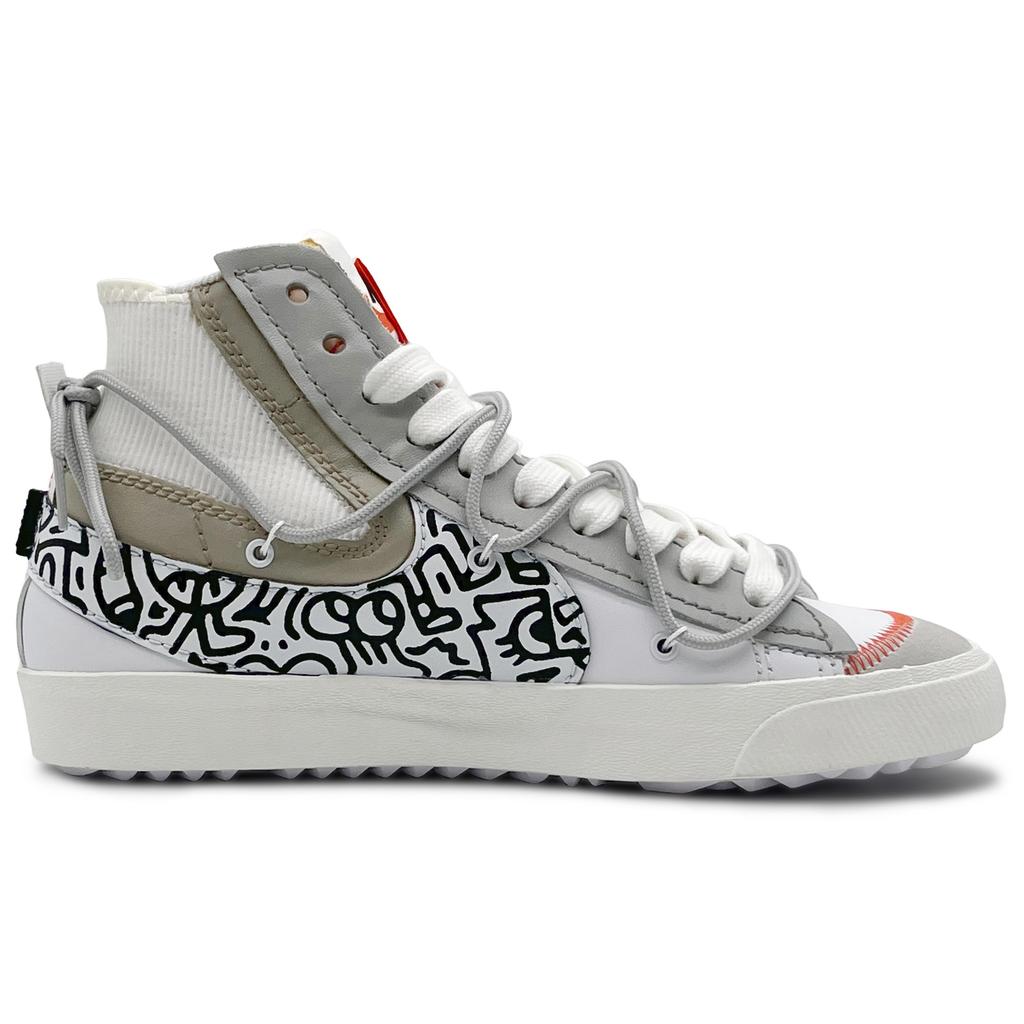 Nike Blazer Leather Slip Resistant Abrasion Resistant High Top Skateboard Shoes Unisex White Black DD3111-100(Team131-)