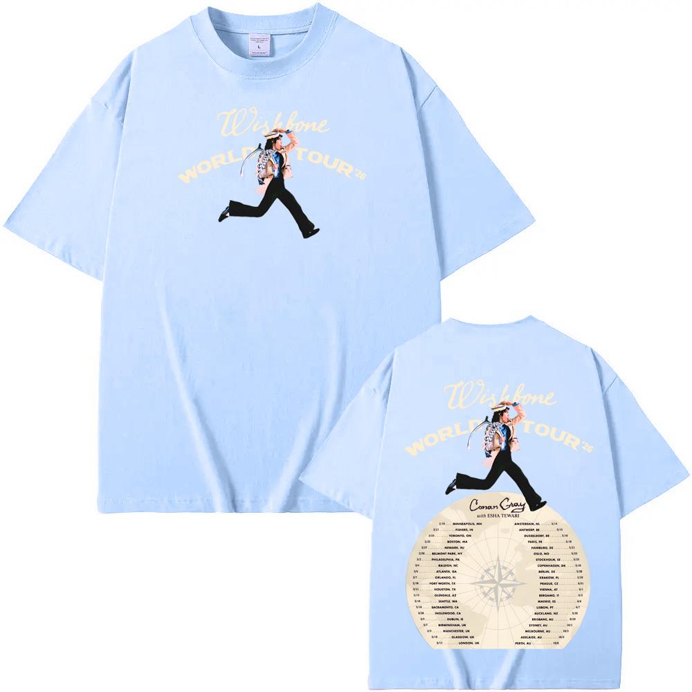 WISHBONE WORLD TOUR 2026Tee Conan Gray Summer Casual Tshirt Harajuku High Quality Graphic Singer's Same Style 100%Cotton Tops