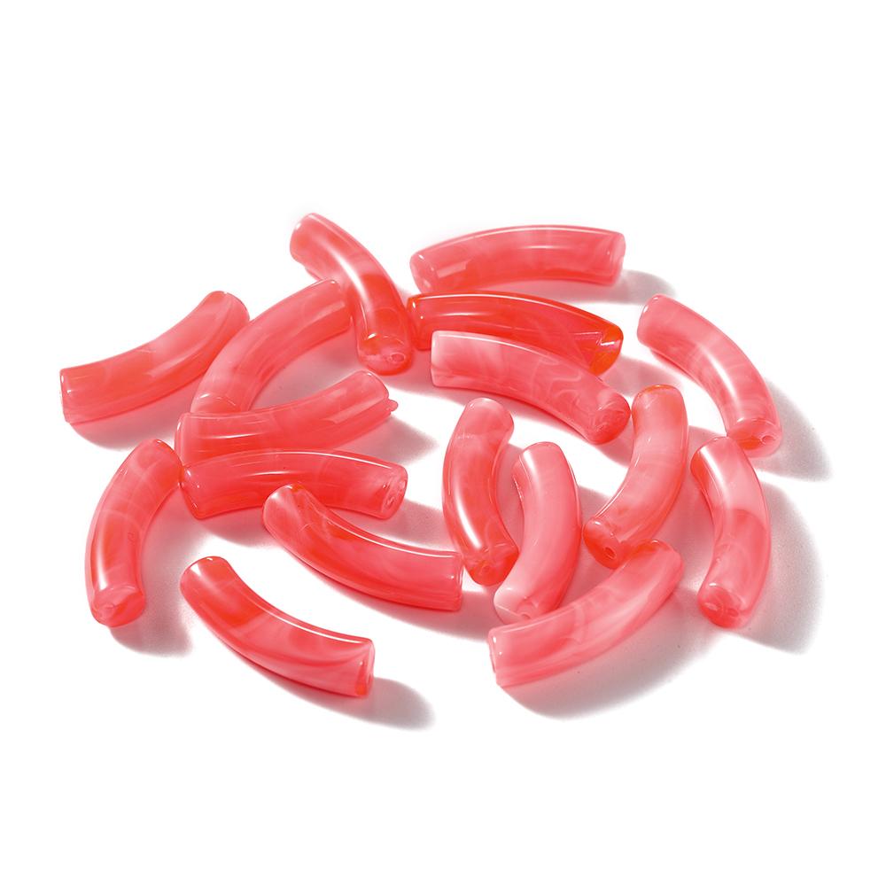 10 Stück/Los 10*33mm Gebogenes Rohrperlen Acryl Gebogene Röhrenperlen für DIY Armband Halskette Anhänger Schmuckherstellung Zubehör