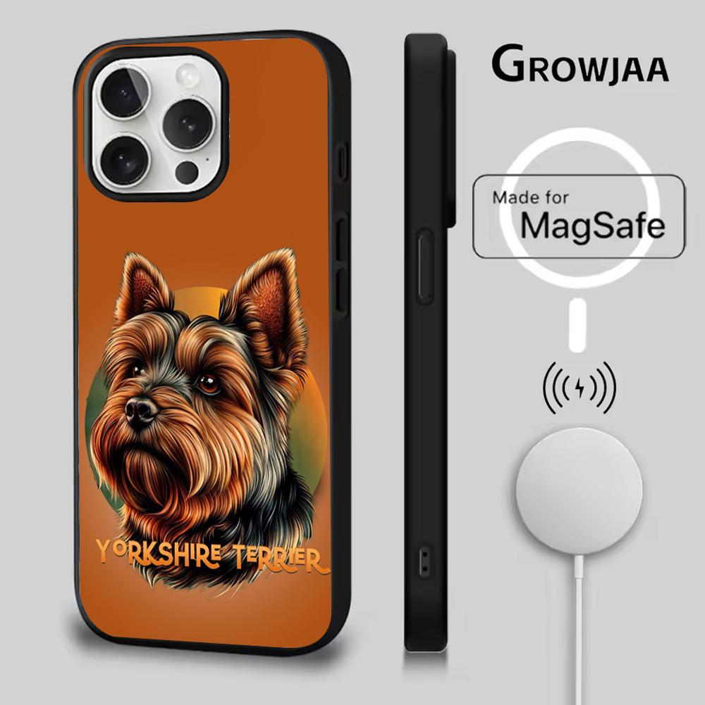 Yorkshire Terrier Dog Phone Case For iPhone 16e,16,15,14,13,12,11,Plus,Pro,Max,Mini Magsafe Magnetic Wireless Charging