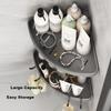 Ecoco No-Drill Bathroom Corner Shelf, Wall-Mounted Washroom Storage Rack, E24018 Gray