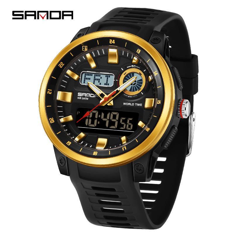 Sanda Unisex Digital Sports Watch with 4 Alarms, Outdoor Stopwatch, and Running Timer