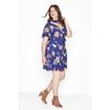 Girls On Film Curvy Womens/Ladies Navy Rose Print Wrap Dress