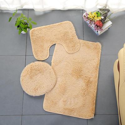 3 Piece Set Bathroom Toilet Mat Absorbent Non-slip Carpet Set Bathroom Decoration Mat