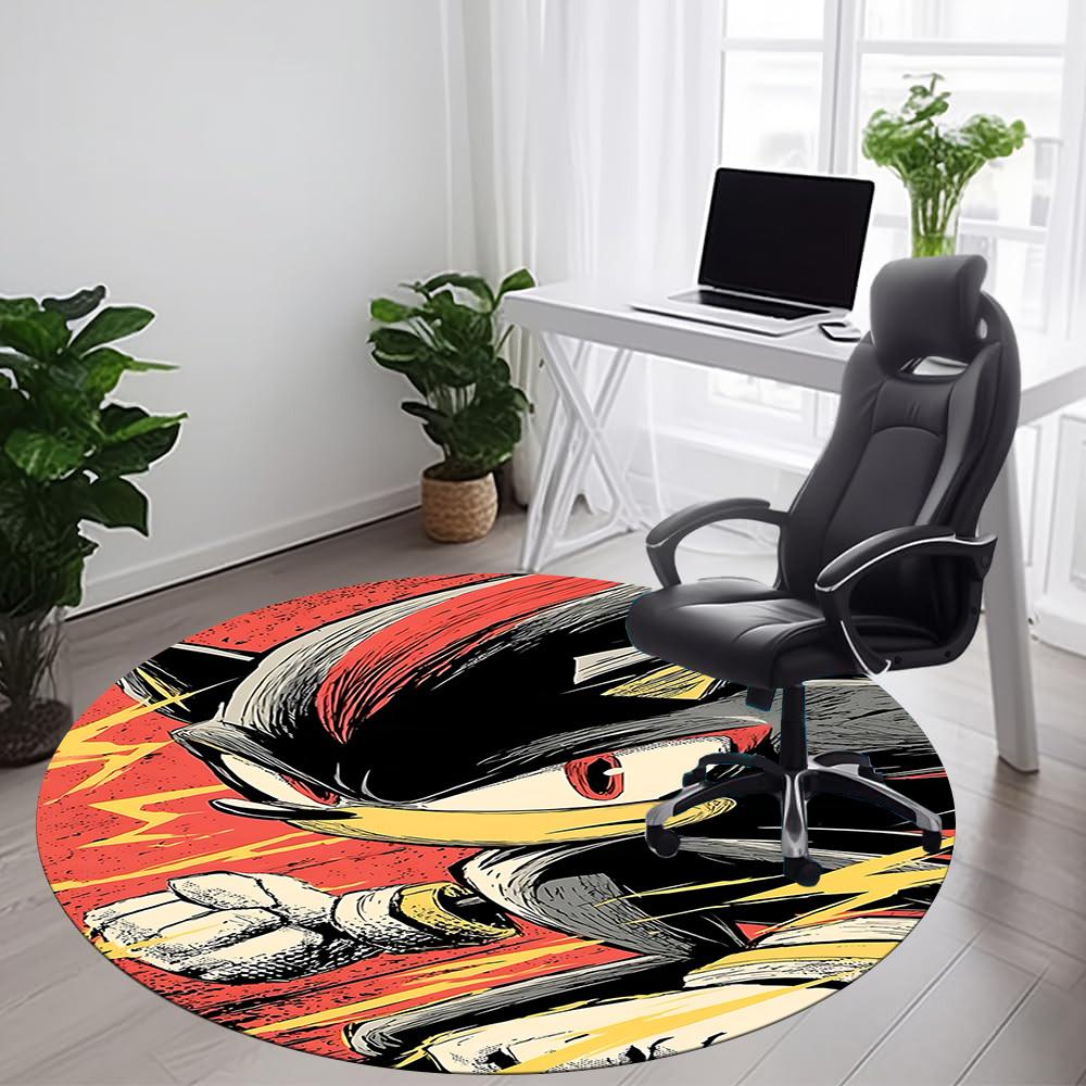 1PC Speed Sonic Office Round Area Rug, Indoor Mat Suitable For Office, Under Office Chairs Bedroom Living Room Home Decor DT1212088