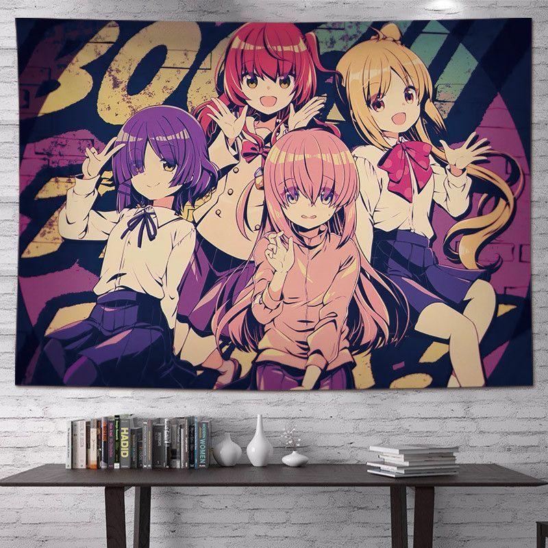 VIKAMA Retro Punk Anime Tapestry Polyester Wall Hanging for Bedroom Living Room Esports Room Japanese Home Decor