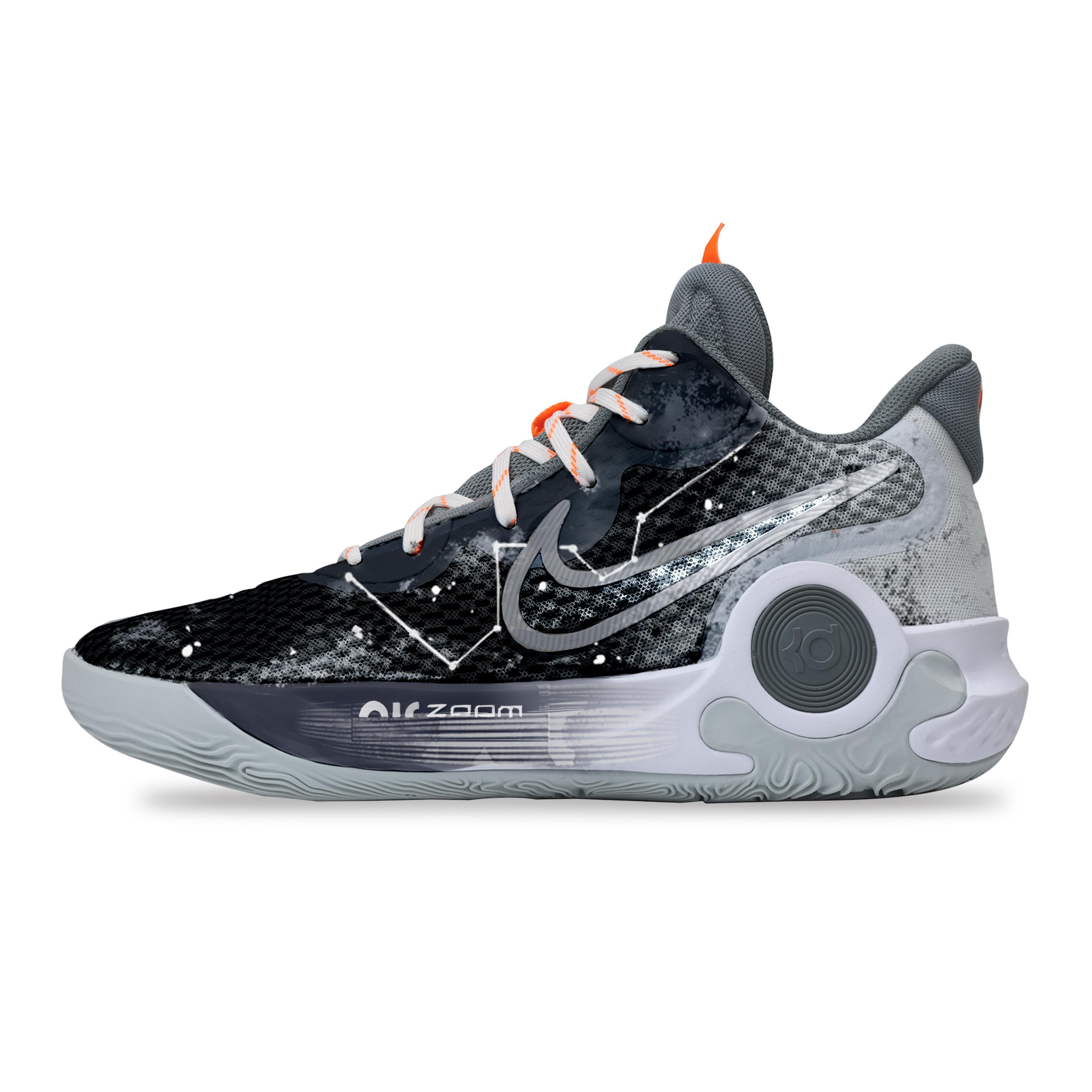 

Nike KD Trey 5 IX Starry Cushioning, Wear Resistant Mid top Basketball Shoes Unisex Black Gray CW3402-011(Team529-) 40.5