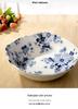 Mino Ware Hand-Painted Blue and White Ceramic Bowl - Japanese Embossed Tableware for Sushi and Soup.