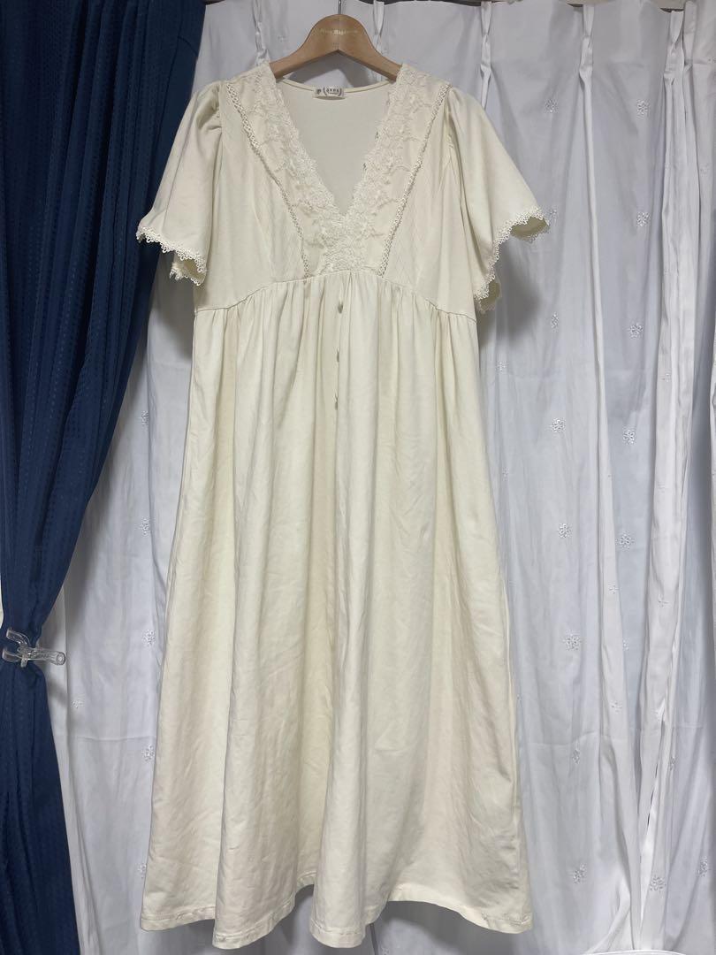 

[USED] axes femme stretch A-line high waist dress white summer