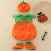 Kids Cosplay Costumes Children Halloween Pumpkin Costume With Hat Shoes Cosplay For Baby Girl Boy Stage Party Clothing