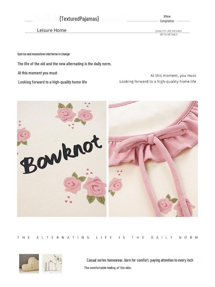 Dámské bavlněné pyžamo s dlouhým rukávem s kresleným potiskem na rok 2024: Tenký, nositelný venku, ideální pro podzim/zimu/jaro