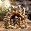 2D Fla Böhmischer Stil Acryl Erdmännchen Schreibtischdekoration, Versteckplätze hinter Steinen & Blattakzente, Geeignet für Wanddekoration, Veranda, Zimmer, Villa, Akzente