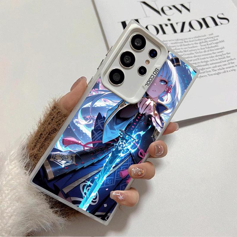 Genshin Impact Kamisato Ayaka Weiche Handyhülle für Samsung Galaxy S24 S25 FE S26 Edge S23 Ultra S22 Plus S21 + Stoßfeste Hülle B