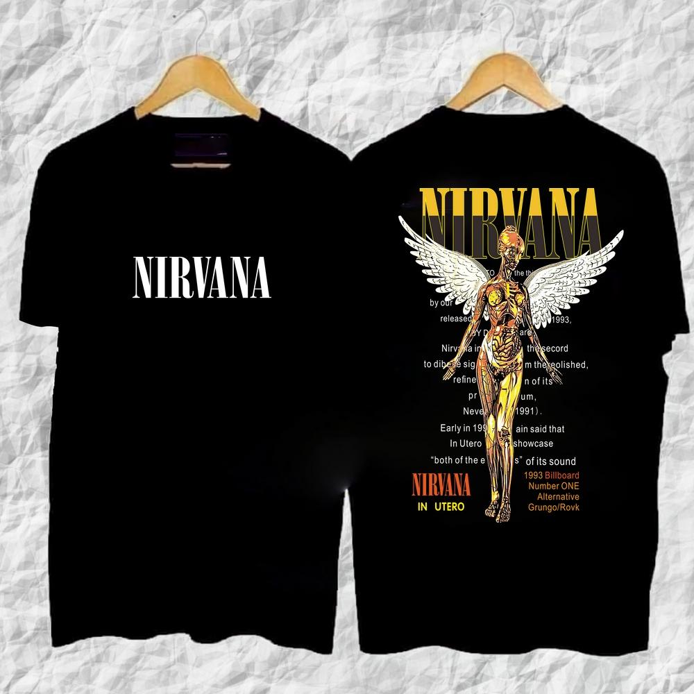 

Rock Band Shirt Nirvana Nevermind Thai Unisex Fashion Short Sleeve Cotton Shirt Rock Band Tshirt Cartoon Tops Tees 4XL