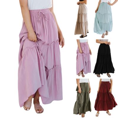 Dámská móda Jednobarevná Elastická S vysokým pasem Ležérní Patchworková sukně