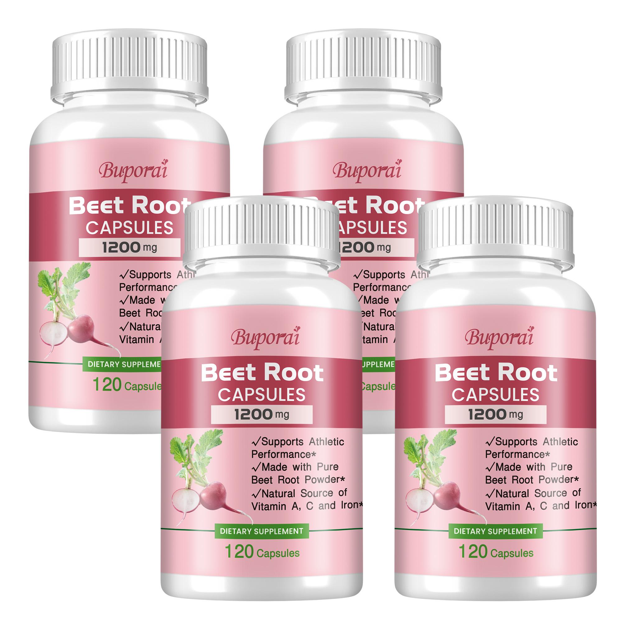 Cápsulas de Polvo de Remolacha Buporai, un suplemento dietético saludable, una fuente natural de vitaminas A y C y hierro, apto tanto para hombres como para mujeres. 120*4 pink