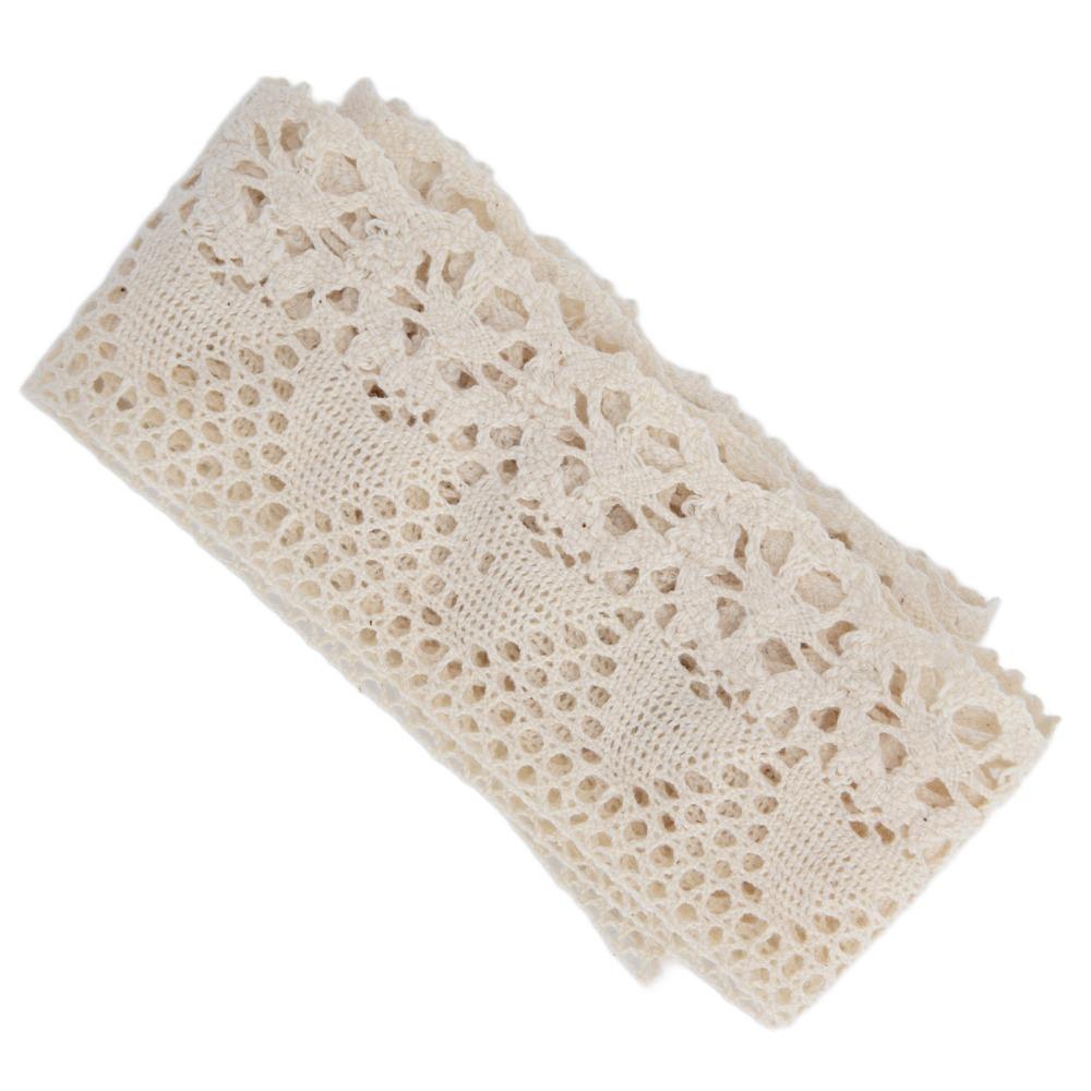 1pcs Cotton Thread Lace Trim Sewing Skin Friendly Lace Ribbon Roll For Sewing Projects