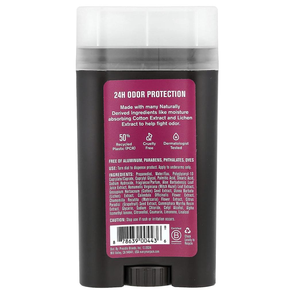 Every Man Jack, Deodorant, Aluminum-Free, Crimson Oak, 85g (3oz)