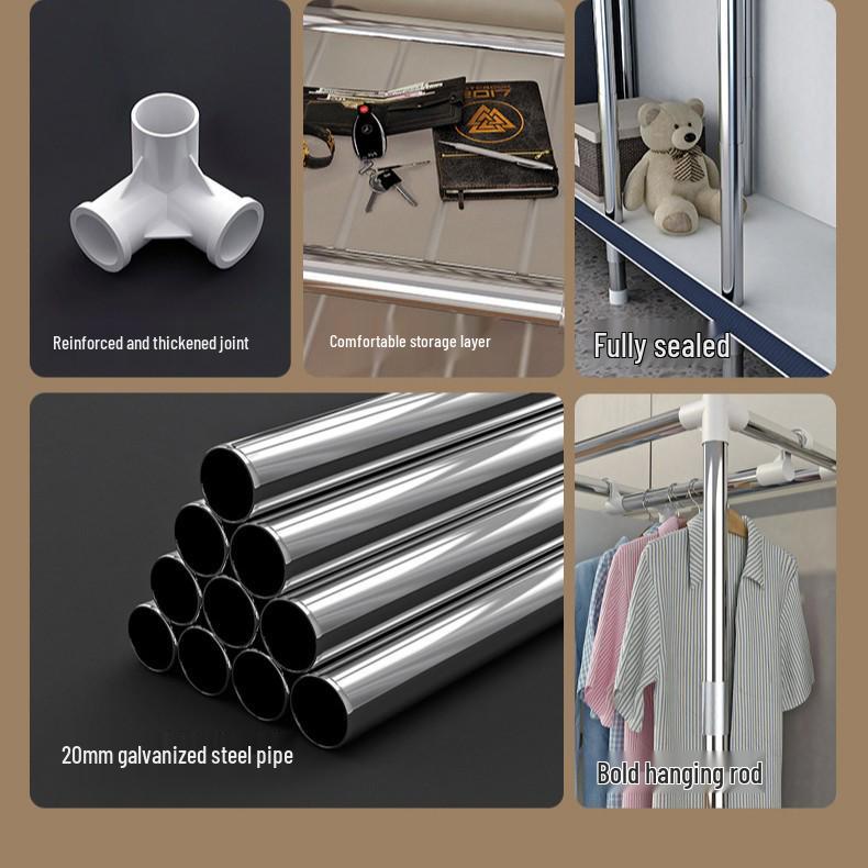 Compact All-Steel Frame Cloth Wardrobe: Durable Storage Solution for Bedrooms and Apartments