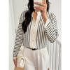 Fashion Cardigan Striped Shirt Autumn and Winter New Women's Long Sleeved Elegant Shirt