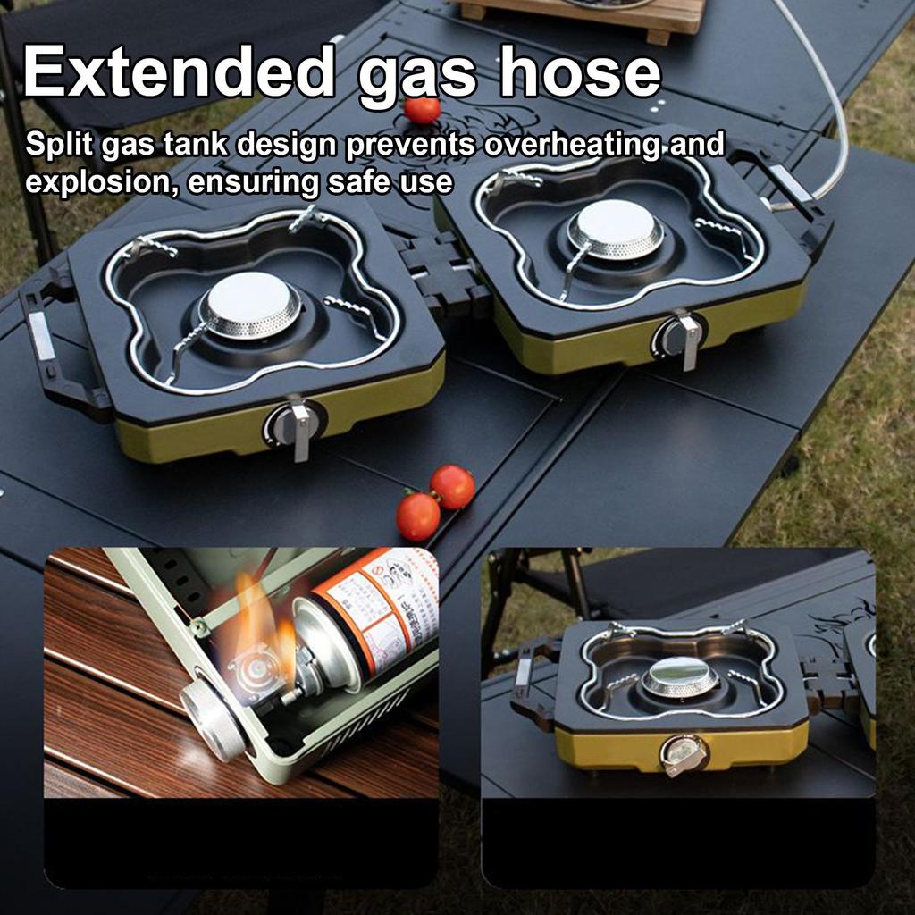Camping Stove Propane Portable Folding Double Cooking Accessories Camping Cooking Stove for Outdoor Picnic Tailgating Fishing