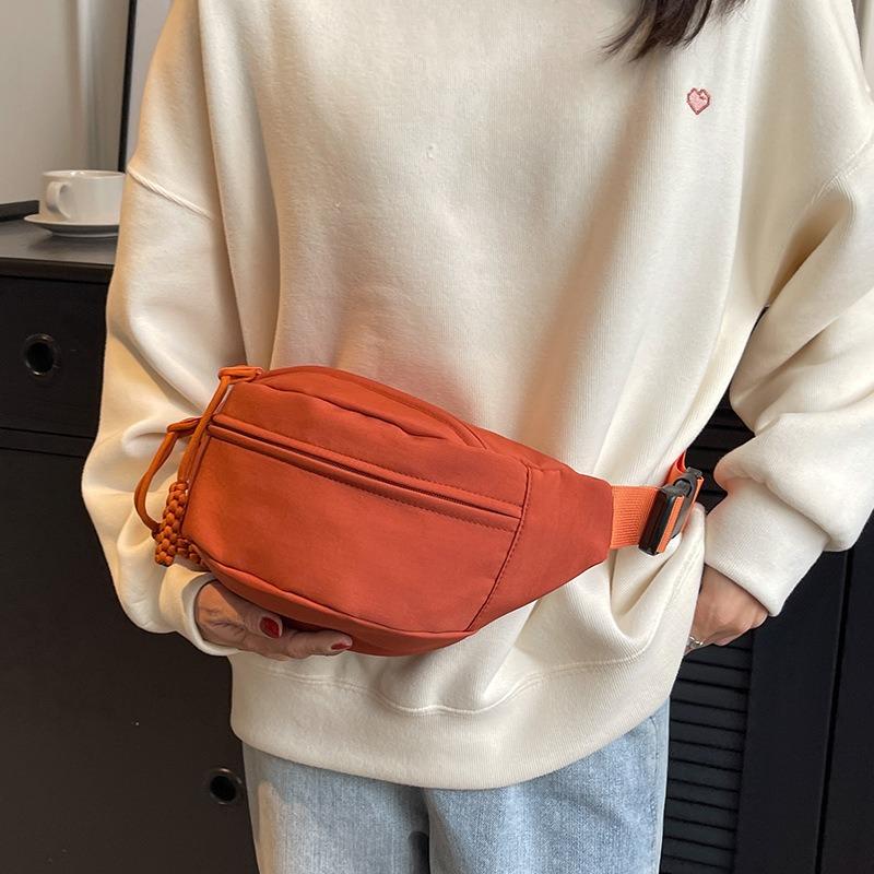 Canvas Casual Small Bag Women's New Trendy Messenger Bag Sports Breast Bag Versatile Cloth Bag Women's Fanny Pack Women's