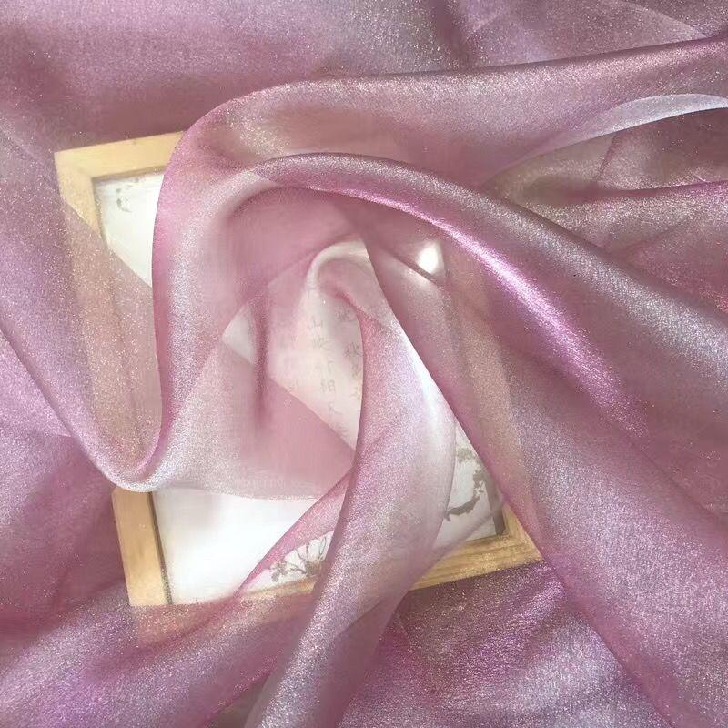 Cloudy Chiffon Fabric with Sheen Slightly Stiff Texture Suitable for Wedding Dresses Formal Gowns and Designer Clothing Fabrics