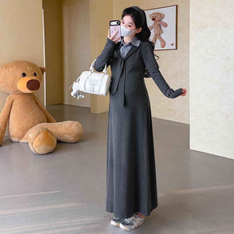 2026 Spring Maternity Patchwork Two-Piece Shawl Dress 2XL