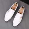 Fashion Fashion New Men's Black White Soft  Leather Flats Shoes Male Driving Loafers Homecoming Wedding Dress Zapatillas Hombre