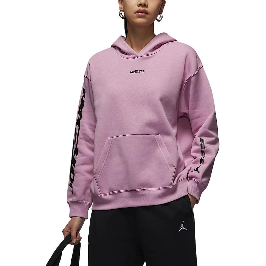Jordan Brooklyn Fleece Logo Simple Letter Warm Comfortable Hooded Knit Sweatshirt Women sweatshirt Orchid-Purple FV7171-522