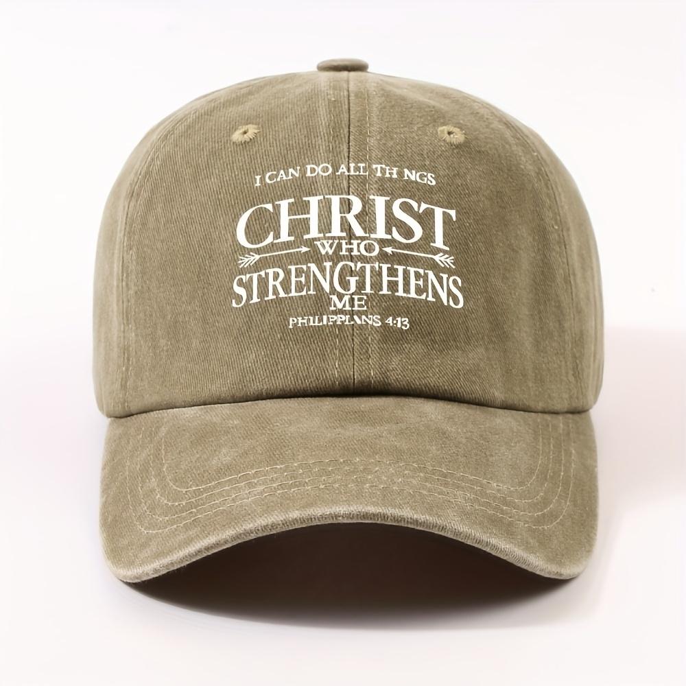 Christ Strengthens Me Philippians 4 13 Christian Baseball Cap Adjustable Casual Sun Protection Unisex Hat