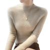 Women's Slim-Fit Wool Sweater - Autumn/Winter, Versatile Cashmere Knit, Half-High Collar