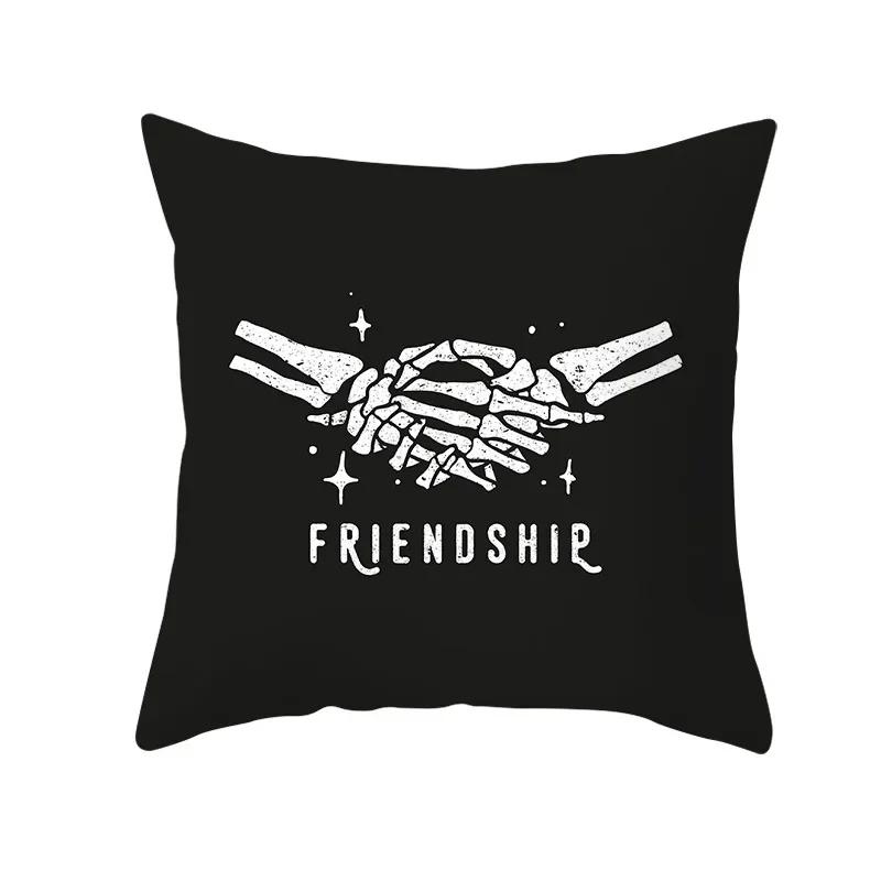 Home Decor Halloween Skull Pillowcase Sofa Cover Pillow Cover Car Cushion Cover Throw Pillow Case 18X18 Inches Funda De Almohada