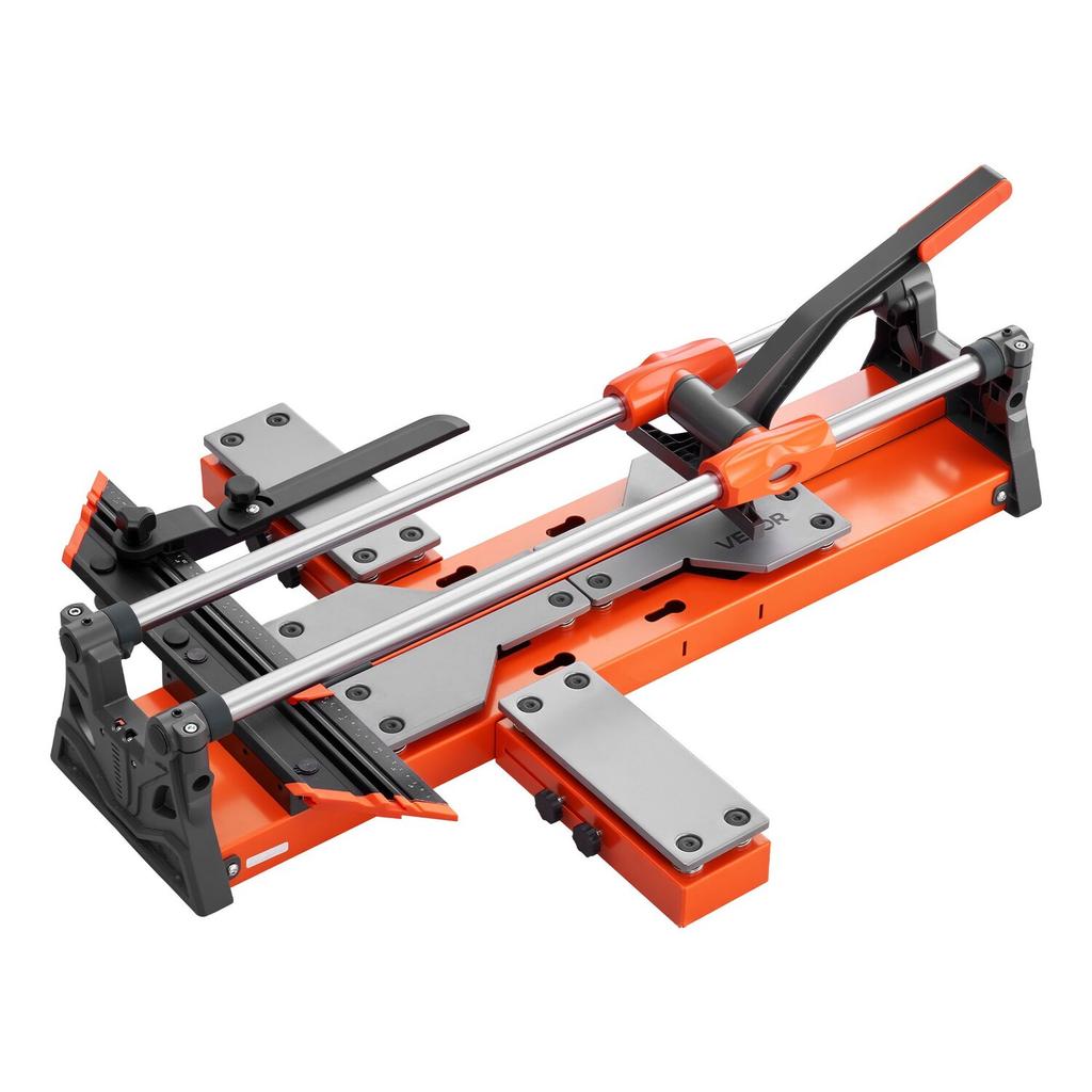 600 mm Manual Tile Cutter, Upgraded Sliding Head Cutting Tool with Spring-Loaded Base, Angle Fence, Tungsten Carbide Cutting Wheel, Alignment Guide,