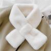 Ladies' Fashion Solid Color Plush Cross Scarf Neck Protector Cute Plush Thick Warm Neck