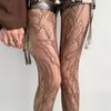 Y2K Millennium Hot Girl Vintage Floral Lace Pantyhose Sexy Hollow Out Mesh Stockings Slim Fit Sheer Tights for Women Girls