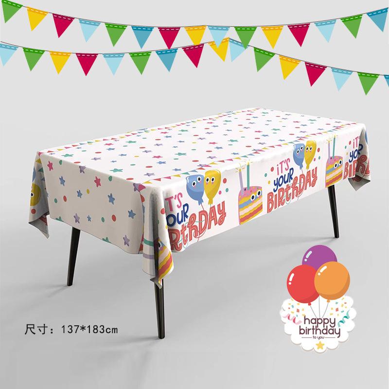 Tovaglia monouso per feste di compleanno con cartoni animati per la decorazione di torte inglesi - antiolio e impermeabile
