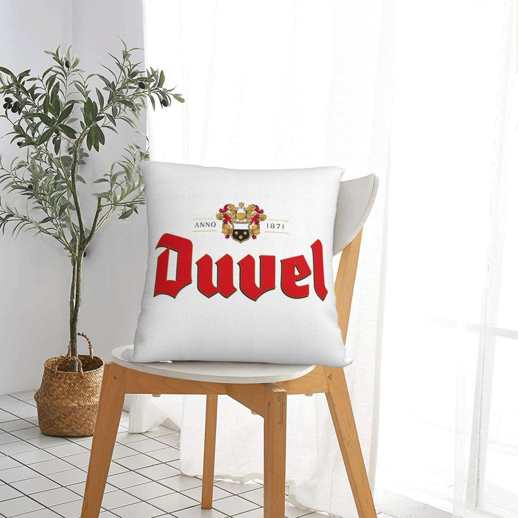 Custom Duvels Logo Pillowcase Polyester Cushion Comfort Throw Pillow Sofa Decorative Cushions Used for Home Bedroom Living Room
