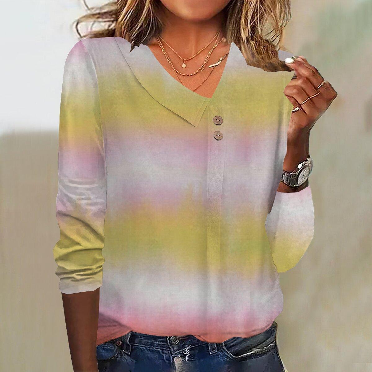 

2023 Осенний новый модный женский повседневный топ с рукавом 3/4 и принтом больших размеров