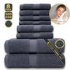 Customization Solid Color Nonwoven Dobby Cotton Towel Set 6 Absorbent Eco-Friendly Quick Drying Hand/Face Towels for Home Hotel