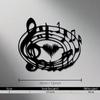 Abstract Tiger Music Notes Metal Wall Art Black Iron Treble Clef Staff Design Indoor Outdoor Decor Gift for Animal Lovers