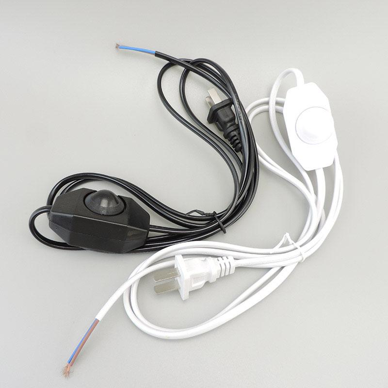 Dimmable Power Switch Cable Light Bulb Modulator Lamp Line Dimmer Controller Table Lamp Wire Ac 110V 220V Black White Eu Us Plug