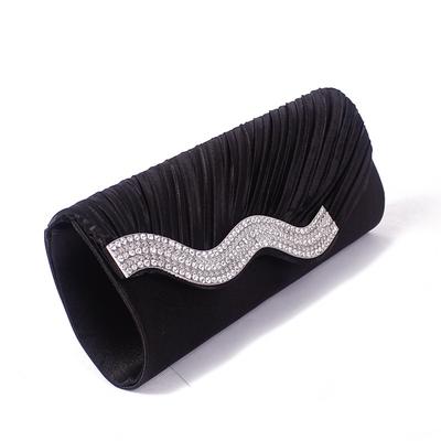 Bolso de Mano Satén Boda Fiesta Nupcial Cadena Clutch Cena Bolso de Mano Noche CLE