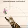 Pet Toy Feline Exercise Teaser Wand Elastic Steel Wire with Secure Suction Base For Jumping And Pouncing Game