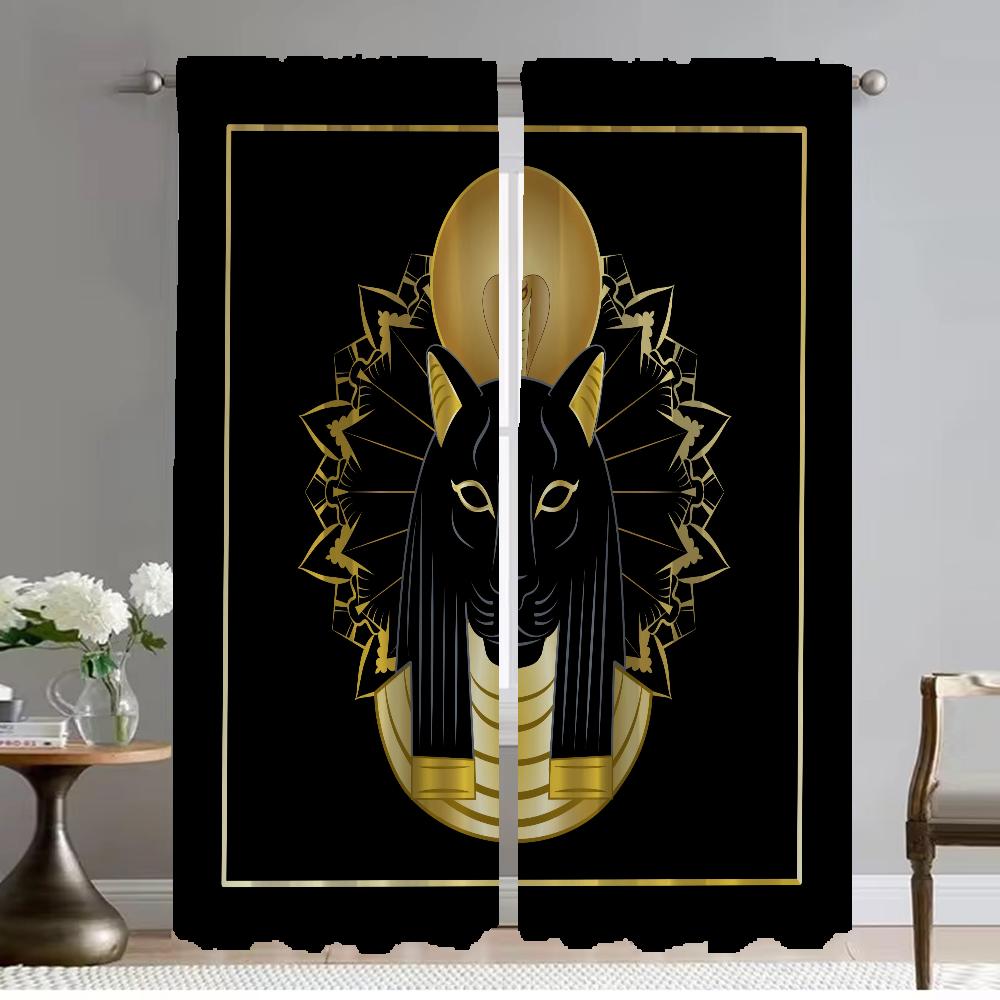 

Шторы для спальни с изображением кошек, современные шторы для гостиной, 2 шт., затемняющие шторы на Хэллоуин W50xH70cmx2pcs-CL