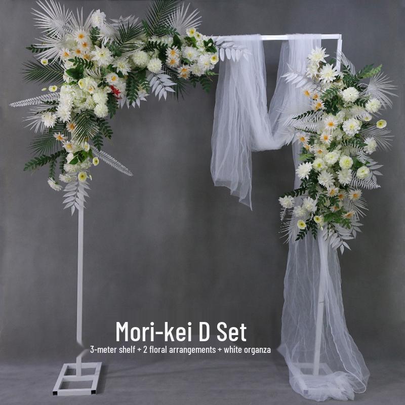 Autumn Mori Style Wedding Photo Booth Wrought Iron Arch Decoration