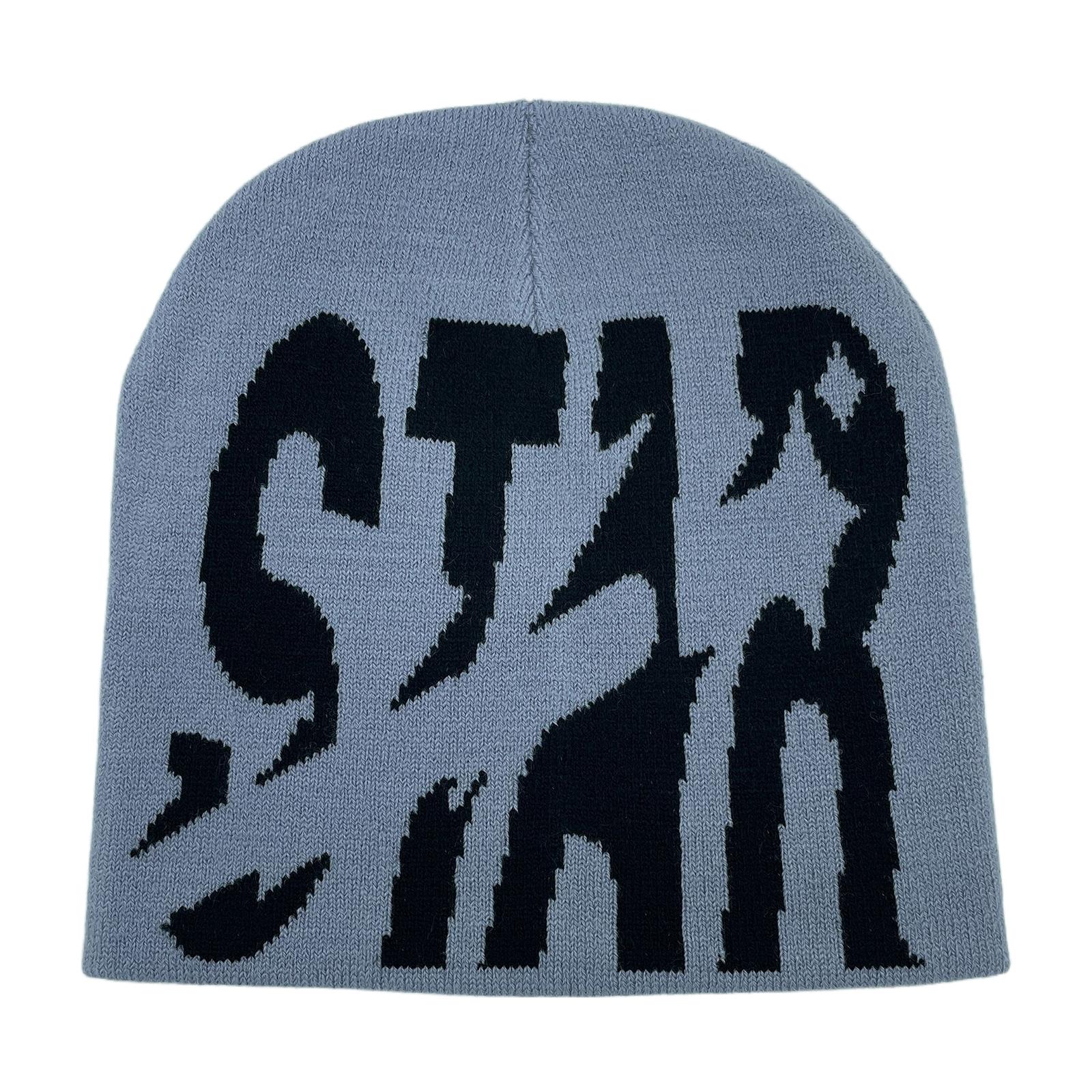 

Knitted Beanie Hat for Women Men Stretchy Beanies Jacquard Hat Handmade Crochet Hat Kpop Dancing Hat Y2K Soft Skull Cap серый/чёрный