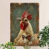 Rustic Farmhouse Rooster Metal Wall Art 12x8 Inch Humorous Home Decor Durable Aluminum Sign
