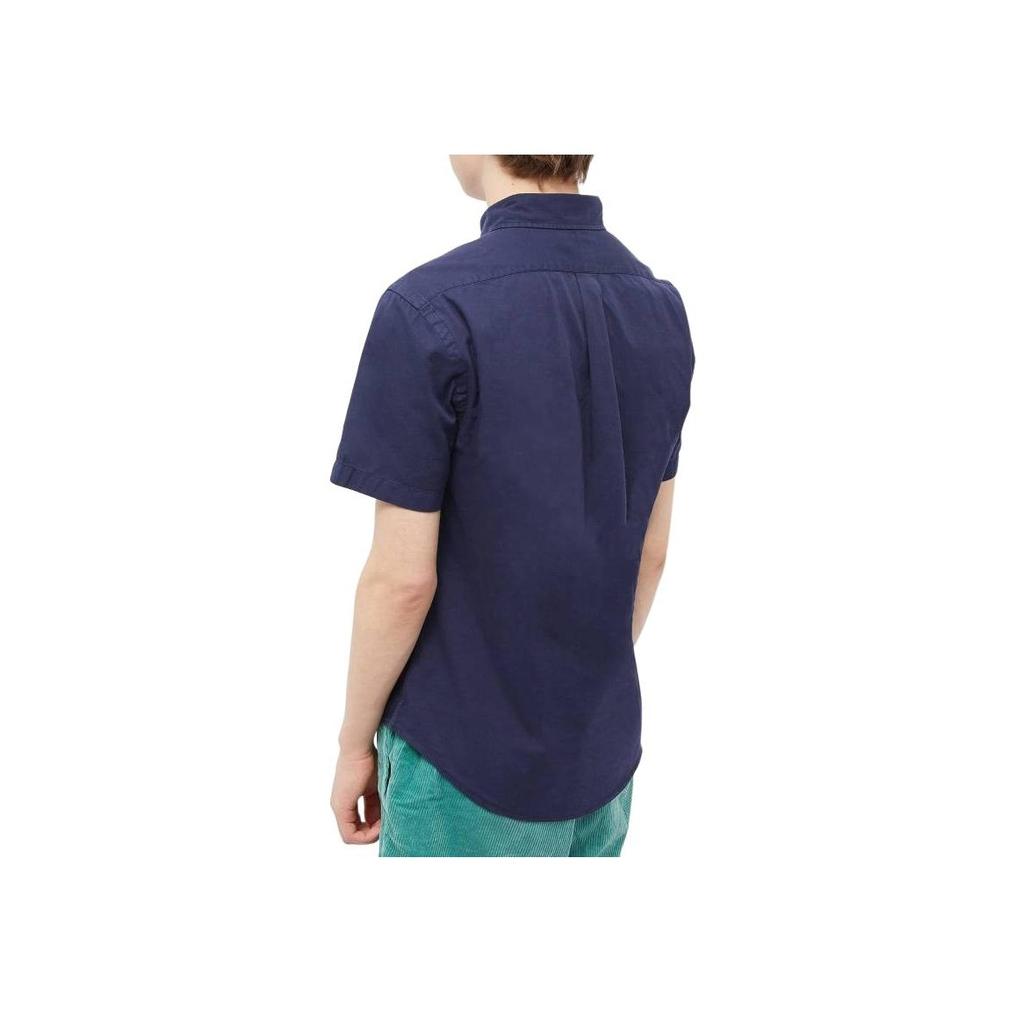 Polo Ralph Lauren Logo Pointed Collar Single-Breasted Short Sleeve Shirt Men shirts Navy-Blue 710914495-006